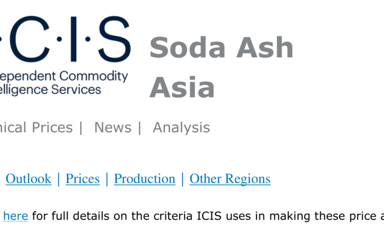 دریافت آخرین قیمتهای سودا اش از مجلات ایسیس ICIS Soda Ash Europe and US Asia-Pacific گزارش تحلیلی Soda Ash Price Trend and Forecast
