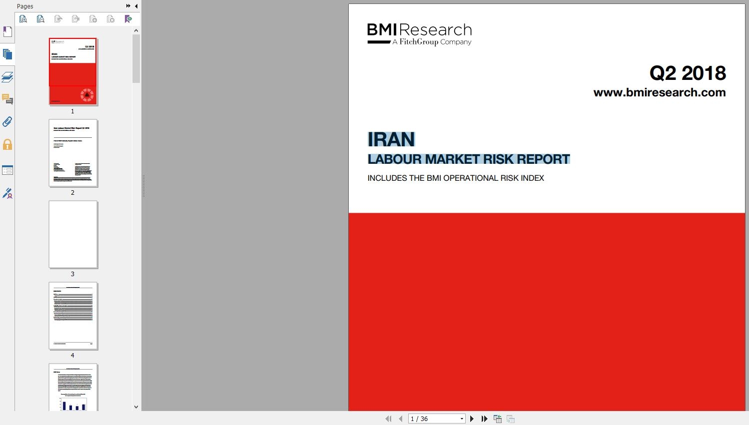 گزارش تحلیل ریسک‌ بازار نیروی کار ایران دانلود گزارش BMI Iran Labour Market Risk Report Q2 2018 خرید گزارشات bmiresearch Business Monitor Internationalگیگاپیپر