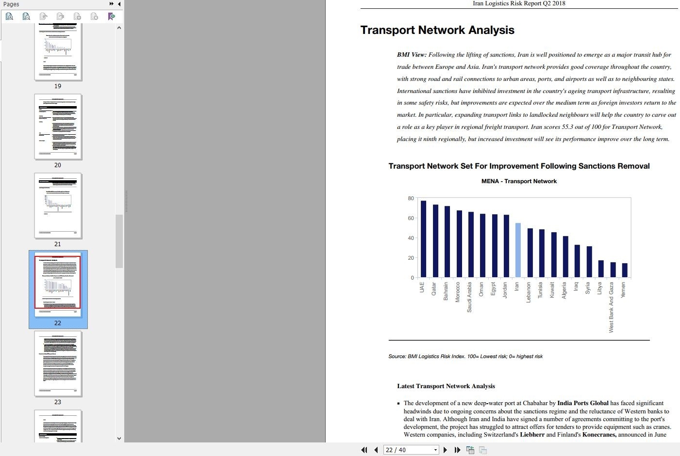 دانلود فایل گزارش BMI Iran Logistics Risk Report Q2 2018 خرید گزارش تحلیل ریسک‌ لجستیک ایران گزارشات bmiresearch دانلود از Business Monitor Internationalگیگاپیپر
