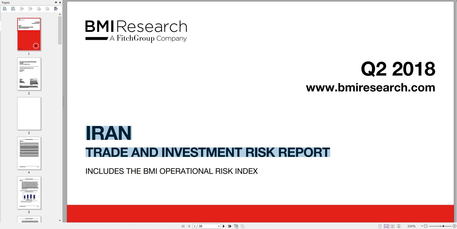 دانلود گزارش Iran Trade and Investment Risk Report گزارش ریسک‌ تجارت و سرمایه‌گذاری ایران Download Report بازاریابی موسسه Business Monitor (BMI Research)گیگاپیپر