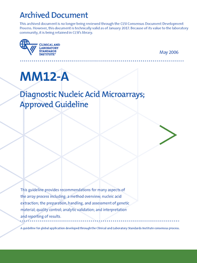 خرید استاندارد CLSI MM12 دانلود استاندارد Diagnostic Nucleic Acid Microarrays, 1st Edition