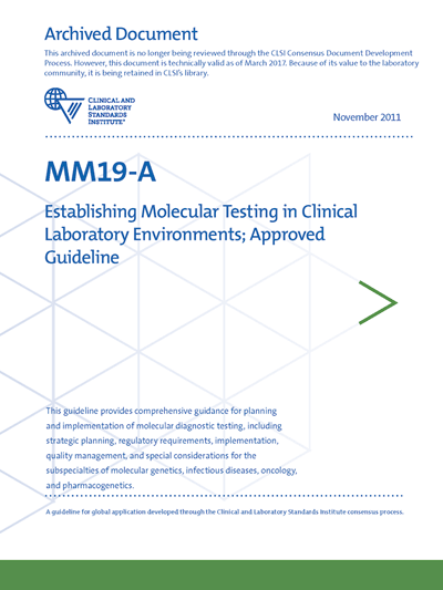 خرید استاندارد CLSI MM19 دانلود استاندارد Establishing Molecular Testing in Clinical Laboratory Environments, 1st Edition