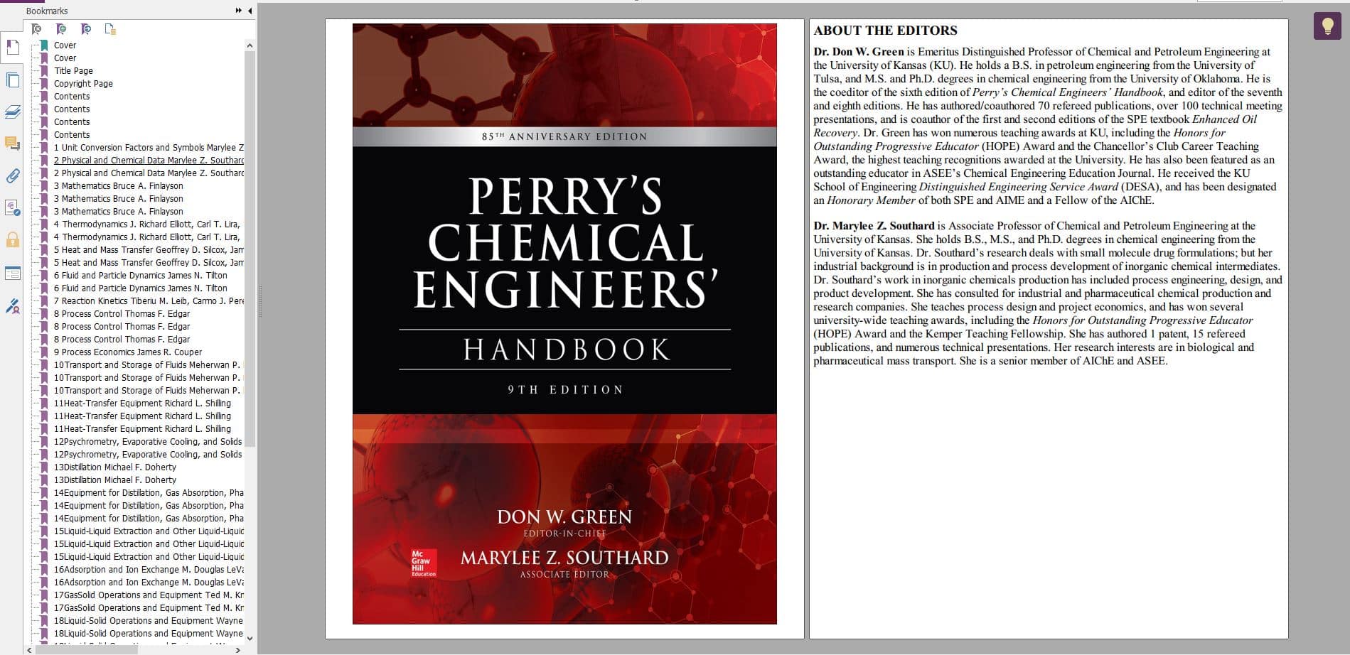 دانلود کتاب هندبوک مهندسی شیمی پری - perry's chemical engineering handbook 9th edition free download