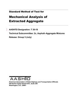 خرید استاندارد AASHTO T 30-19 دانلود استاندارد AASHTO T 30-19 خرید AASHTO T 30-19 دانلود استاندارد Standard Method of Test for Mechanical Analysis