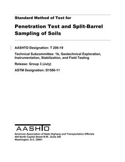 خرید استاندارد AASHTO T 206-19 دانلود استاندارد AASHTO T 206-19 خرید AASHTO T 206-19 دانلود استاندارد Standard Method of Test for Penetration Test