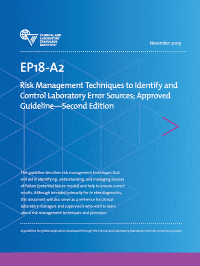 خرید استاندارد EP18 دانلود استاندارد Risk Management Techniques to Identify and Control Laboratory Error Sources, 2nd Edition 