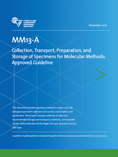خرید استاندارد MM13 دانلود استاندارد Collection, Transport, Preparation, and Storage of Specimens for Molecular Methods, 1st Edition