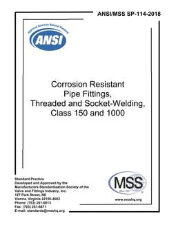 خرید استاندارد MSS SP 114 دانلود استاندارد MSS SP 114 دانلود استاندارد Corrosion Resistant Pipe Fittings, Threaded and Socket Welding, Class 150 and 1000 