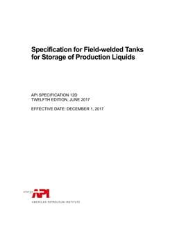 خرید استاندارد API SPEC 12D دانلود استاندارد API SPEC 12D دانلود استاندارد Specification for Field Welded Tanks for Storage of Production 
