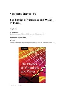 ایبوک The Physics of Vibrations and waves Solutions Manual Pain 6th edition- Compiled byDr Youfang HuOptoelectronics Research Centre 